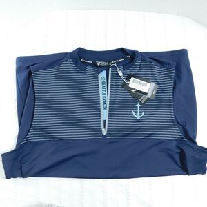 Level Wear Seattle Kraken Vest Blue Performance Knit Anchor Stripe Mens XL NWT